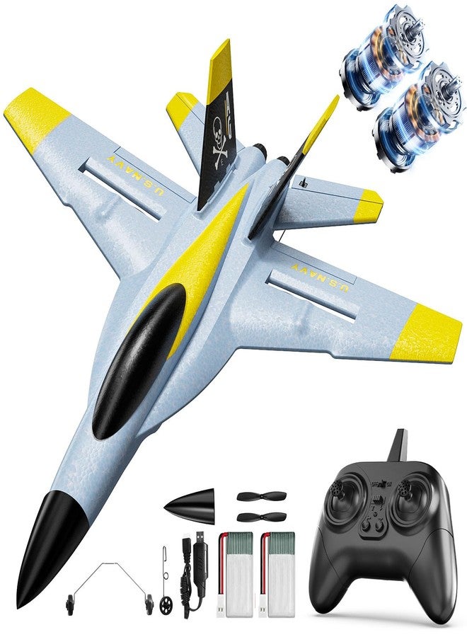 DEERC F18 4 Channel RC Plane for Adults Remote Control Airplane Fighter Jet,2.4GHz 6-axis Gyro Stabilizer RTF Hobby Glider Aircraft Plane with 2 Batteries Easy to Fly for Adults Boys - Image 1